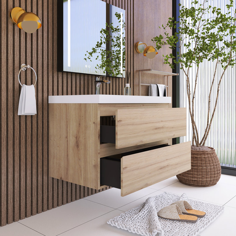 Latitude Run® Monja 36'' Single Bathroom Vanity with Resin